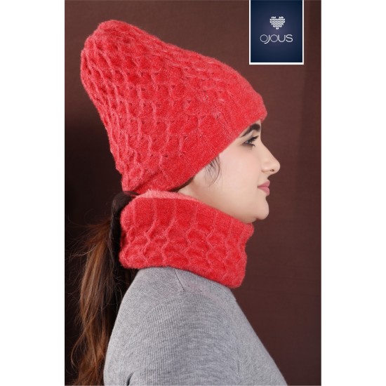 Cap Red women Neck set