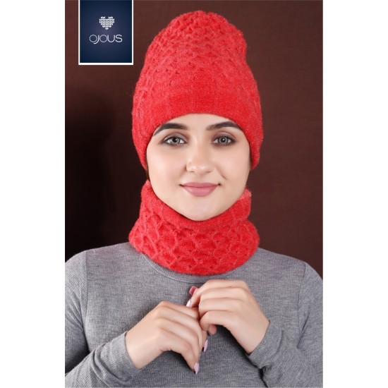 Cap Red women Neck set
