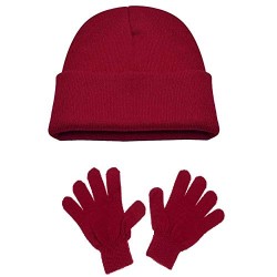 Maroon Caps and Gloves