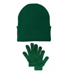 Dark Green Gloves and Caps