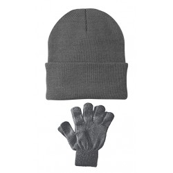 Gray Cap and Gloves